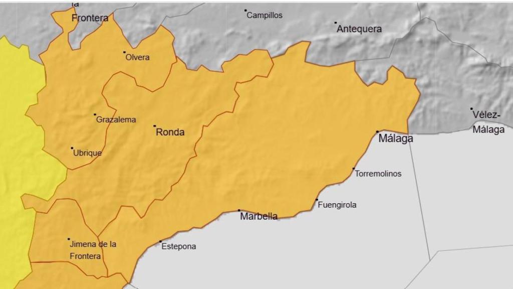 Málaga está en aviso naranja por lluvias.