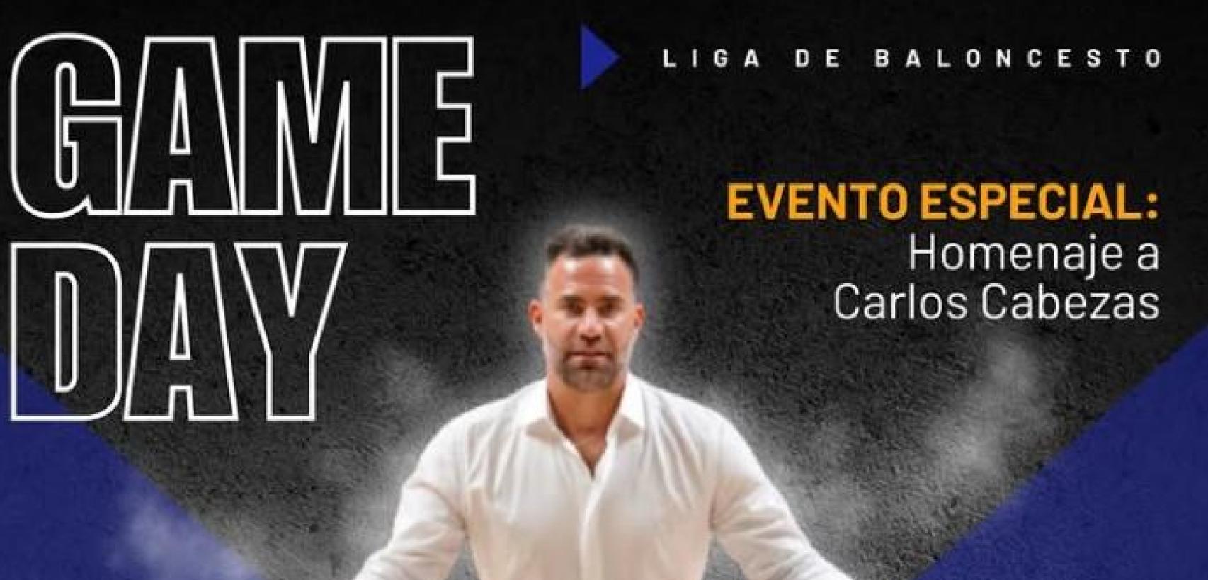 Parte del cartel del homenaje a Carlos Cabezas este sábado en Marbella.