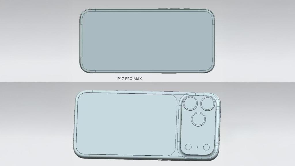 Modelo CAD de un supuesto iPhone 17 Pro.