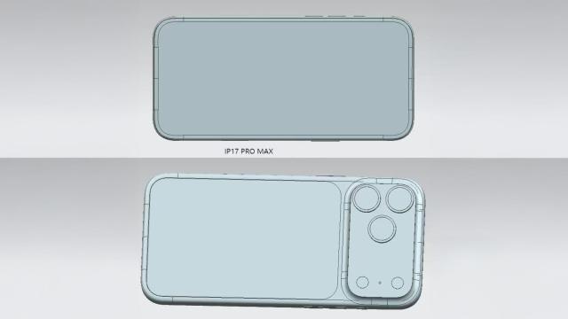 Modelo CAD de un supuesto iPhone 17 Pro.