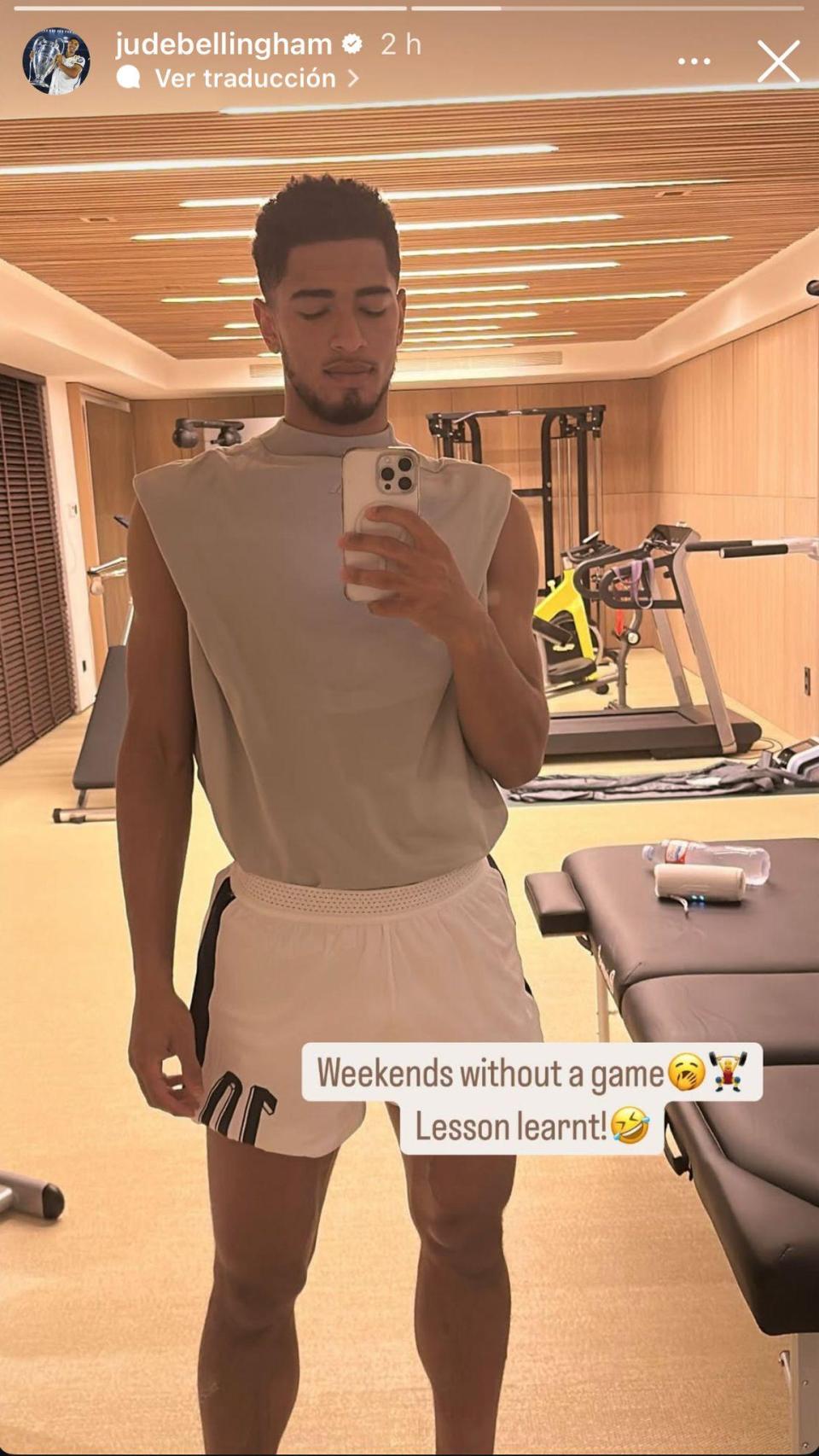 'Storie' compartida por Jude Bellingham en su cuenta de Instagram.