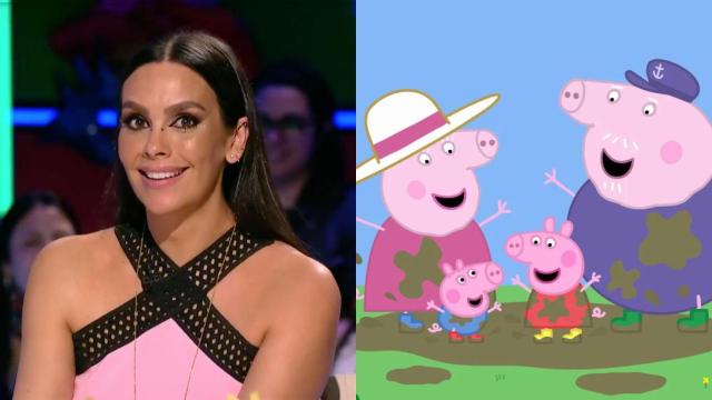 Cristina Pedroche en 'Zapeando' y una escena de 'Peppa Pig'.