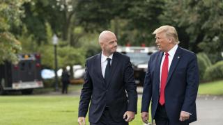 Gianni Infantino y Donald Trump, durante un encuentro en Washington en 2019