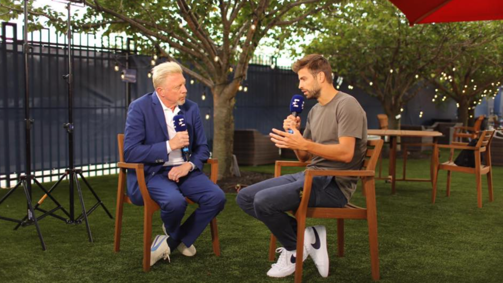 Boris Becker y Gerard Piqué durante una entrevista