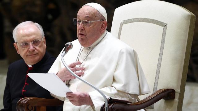 El Papa Francisco en la audiencia semanal desde la Basílica de San Pedro el 12 de febrero de 2025