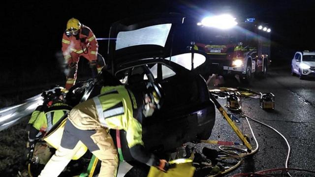 El coche destrozado tras el fatal accidente