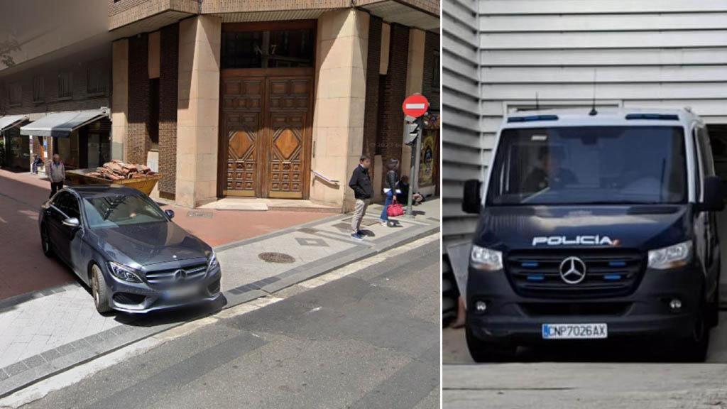 Calle Santuario con López Gómez y un furgón de la Policía Nacional