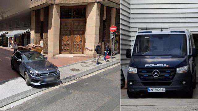 Calle Santuario con López Gómez y un furgón de la Policía Nacional