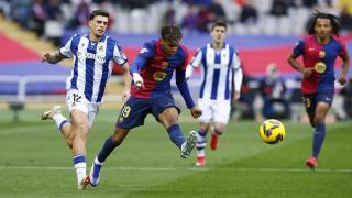 Lamine Yamal, durante un ataque del FC Barcelona ante la Real Sociedad