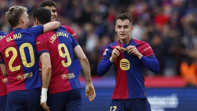 Marc Casadó celebra su gol a la Real Sociead