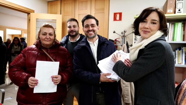 El candidato a liderar el PSOE de León Diego Moreno, durante la presentación de sus avales, este lunes