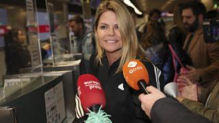 Makoke, en el aeropuerto Adolfo Suárez Madrid-Barajas este lunes.