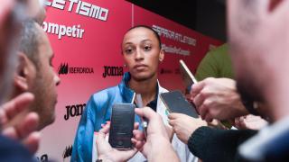 Ana Peleteiro, en su comparecencia antes del Europeo en pista cubierta.