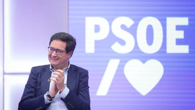 Óscar López, secretario general del PSOE de Madrid, durante el acto 'Vivas Sin Miedo' organizado por el PSOE