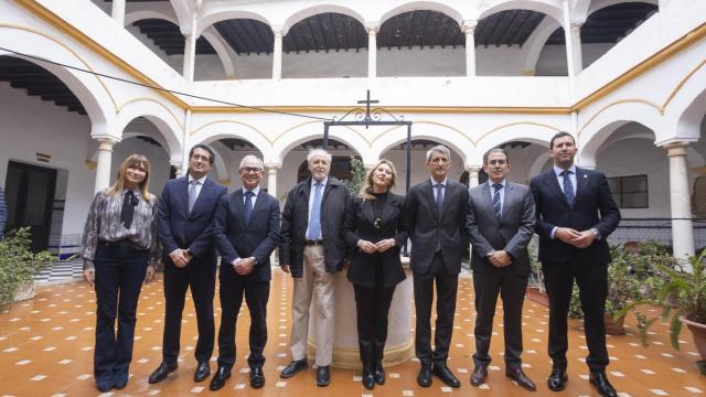 Un momento del acto celebrado este lunes en el Asilo de los Ángeles.