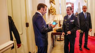 Emmanuel Macron,  presidente de la República francesa, durante la cumbre de líderes europeos en Londres.