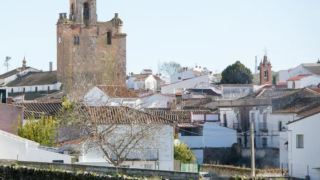 Vista área de un pueblo.