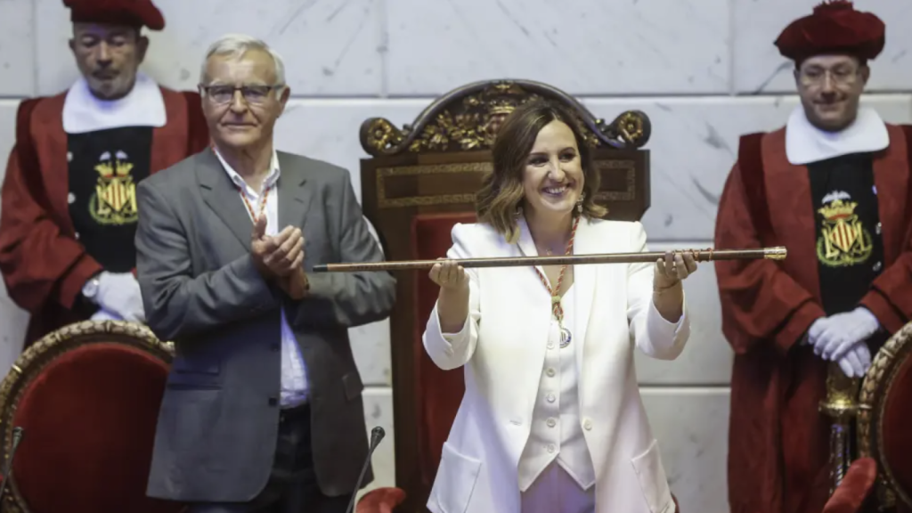 Catalá durante su toma de posesión como alcaldesa en 2023. Rober Solsona / EP