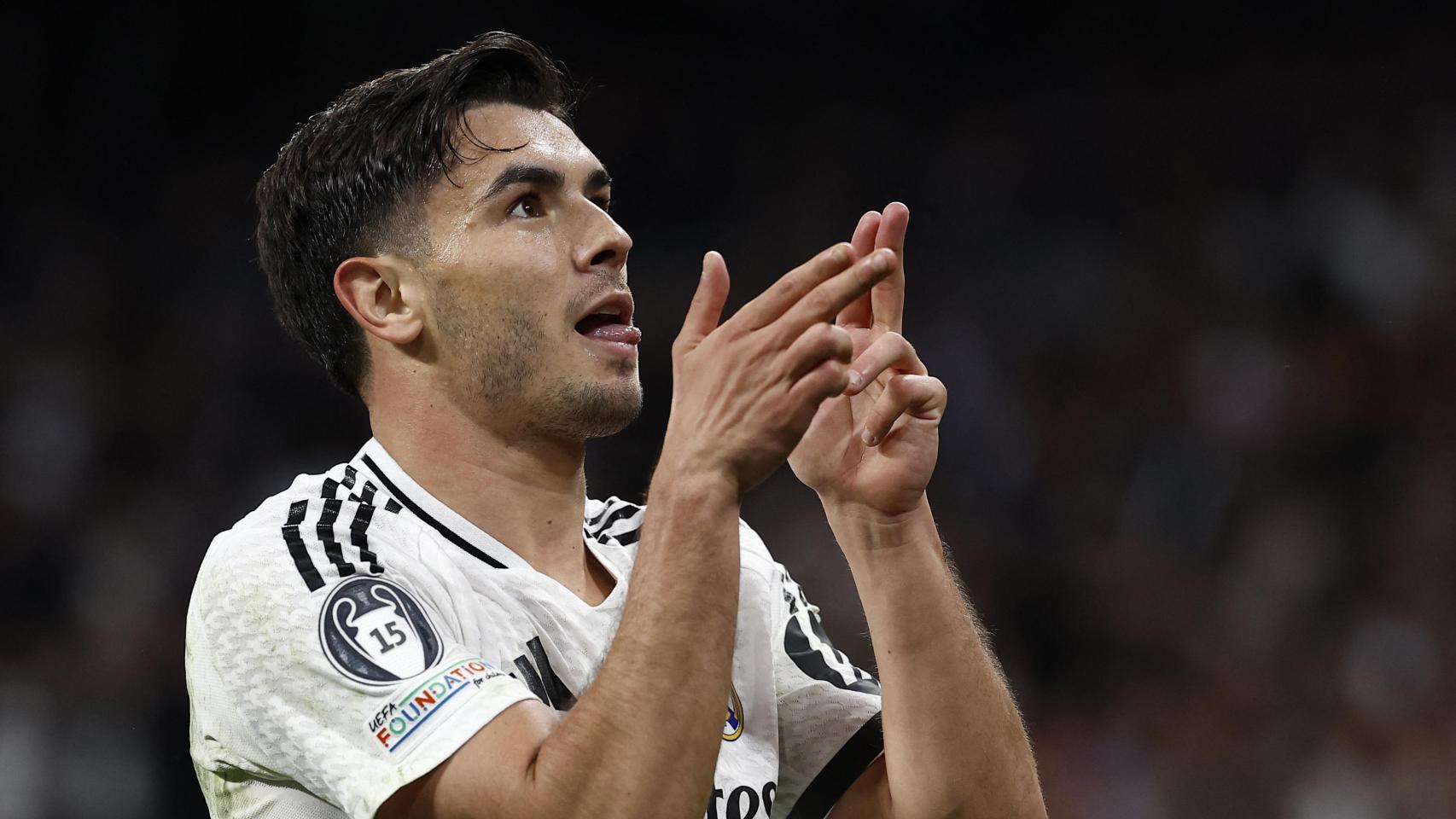 Brahim Díaz, en su celebración tras marcarle al Atlético.