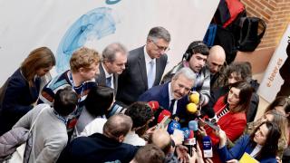 Azcón, este martes en Zaragoza.