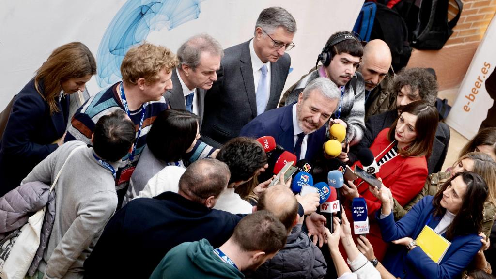 Azcón, este martes en Zaragoza.