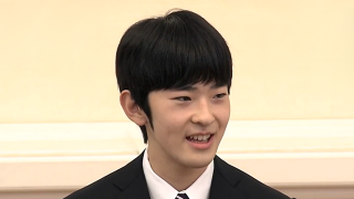 El príncipe Hisahito de Japón en su primera rueda de prensa el pasado 3 de marzo.