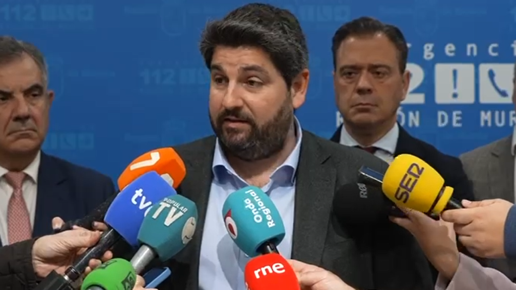 López Miras, este miércoles, antes de presidir reunión de coordinación del dispositivo de la Comunidad de Murcia ante la alerta amarilla por lluvias.