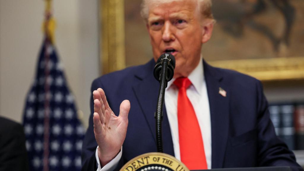 Donald Trump este lunes en una rueda de prensa en la Casa Blanca.