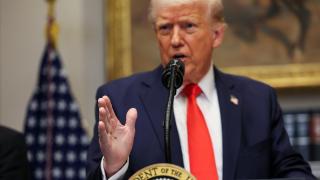 Donald Trump este lunes en una rueda de prensa en la Casa Blanca.