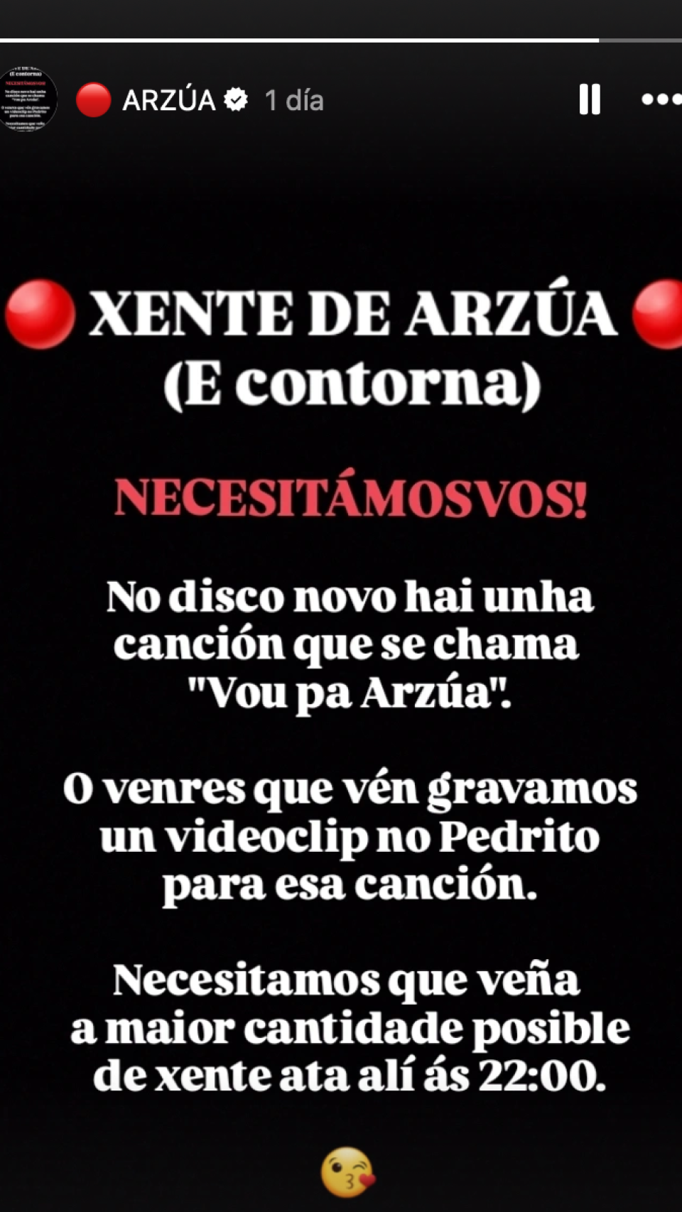 Grande Amore busca voluntarios para su videoclip en Arzúa.
