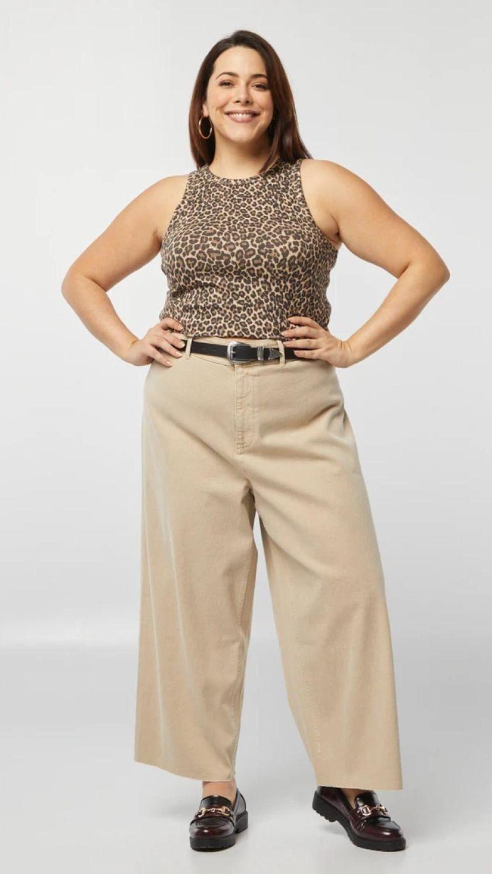 Pantalón wide leg bag de Kiabi.