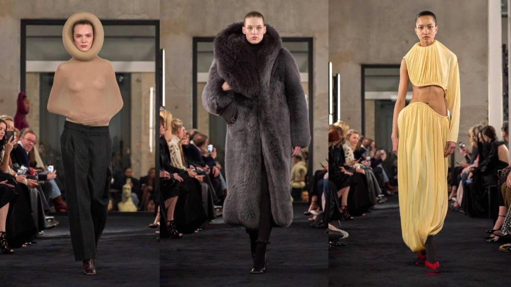 SIluetas del desfile de Alaïa en París.