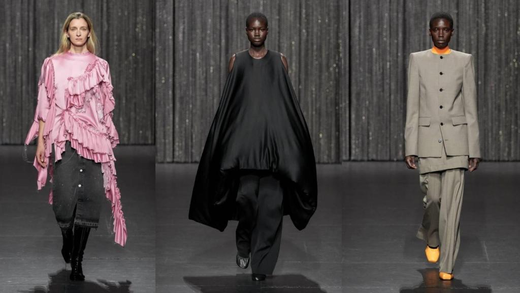 SIluetas del desfile de Alain Paul en París.