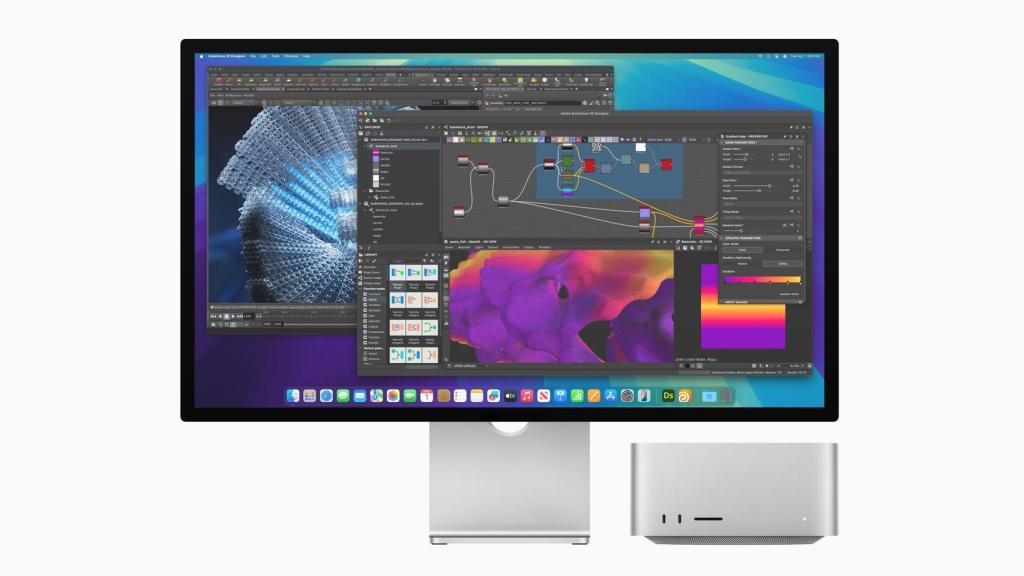 Mac Studio junto a un Apple Pro Display.