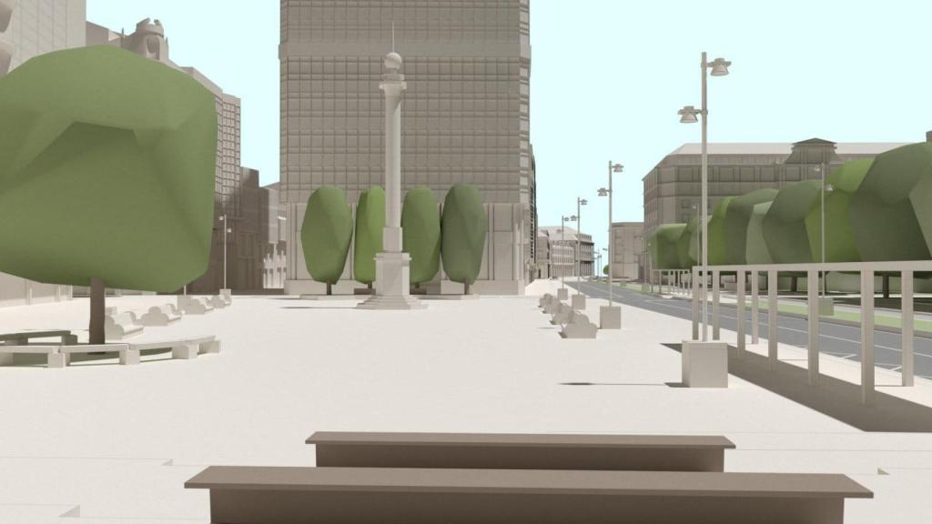 Obelisco y Avenida de la Marina desde la bancada.