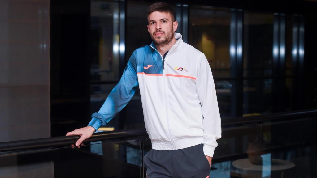 Óscar Husillos, antes del Europeo de pista cubierta.