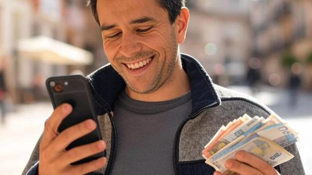 Hombre utilizando ChatGPT en su teléfono.