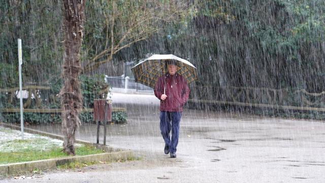 Imagen de archivo de un día de lluvia en Valladolid