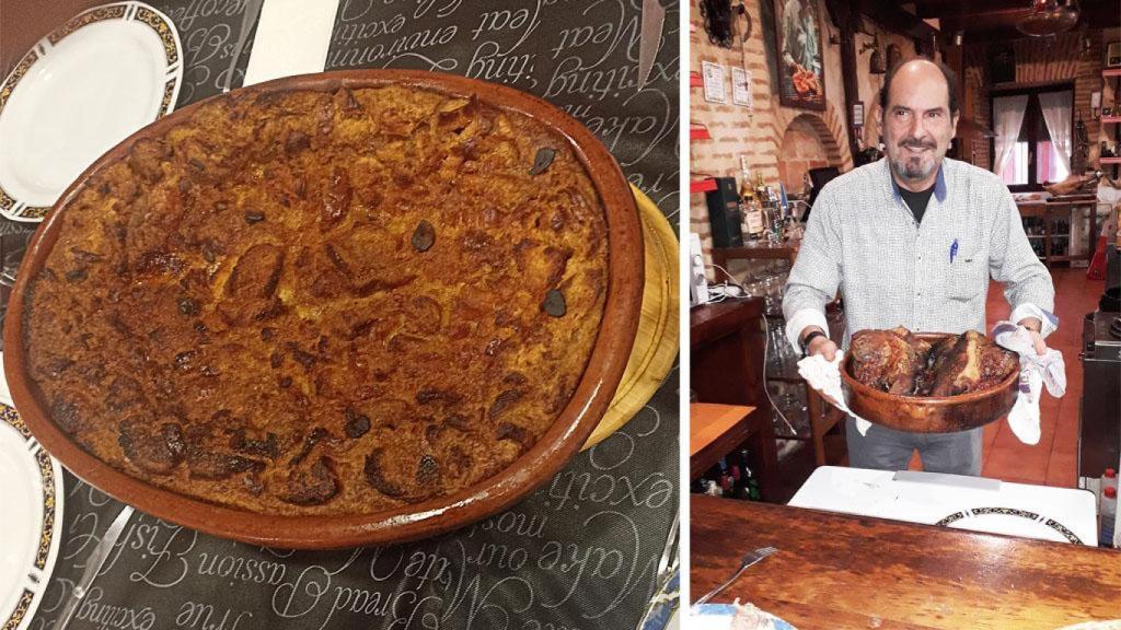 Toño con un suculento asado y sus sopas con costra