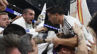 Brahim Díaz celebra con la grada su gol contra el Atlético de Madrid