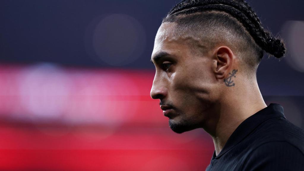 Raphinha, en el partido ante el Benfica.