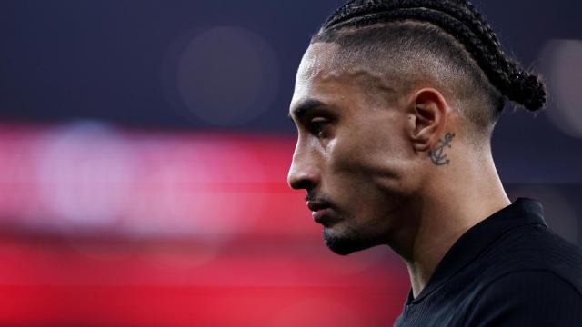 Raphinha, en el partido ante el Benfica.