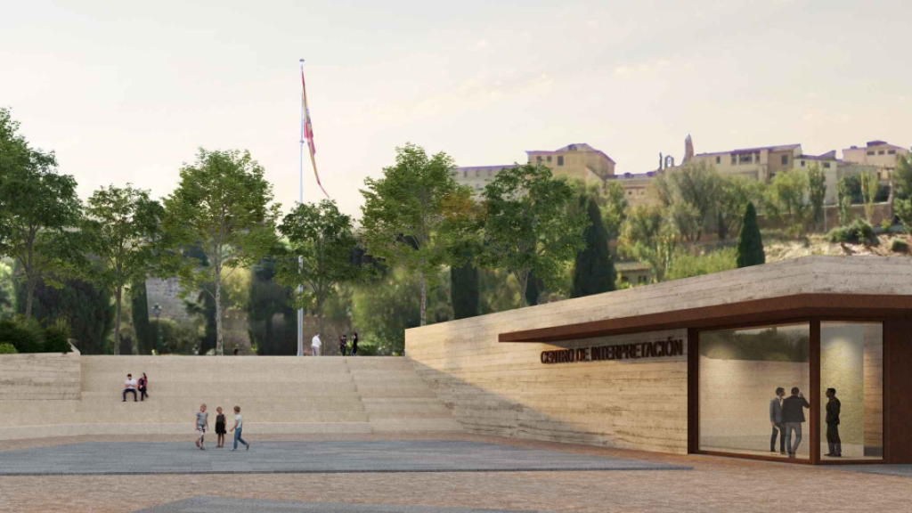 Recreación del nuevo espacio público que se generará junto al futuro Centro de Interpretación del Toledo Romano.
