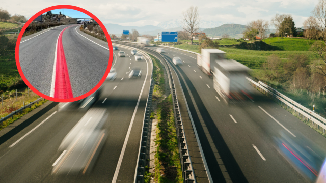 Nueva línea roja pintada en las carreteras españolas.
