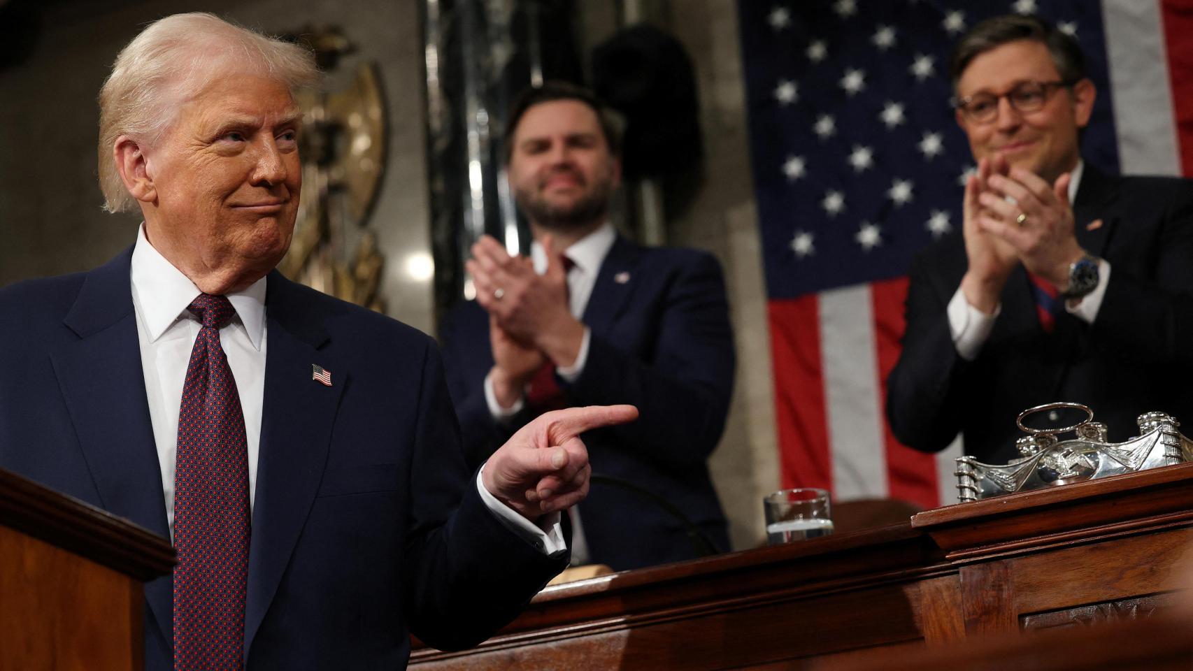 Donald Trump durante el discurso que ha ofrecido este martes en el Congreso de Estados Unidos.