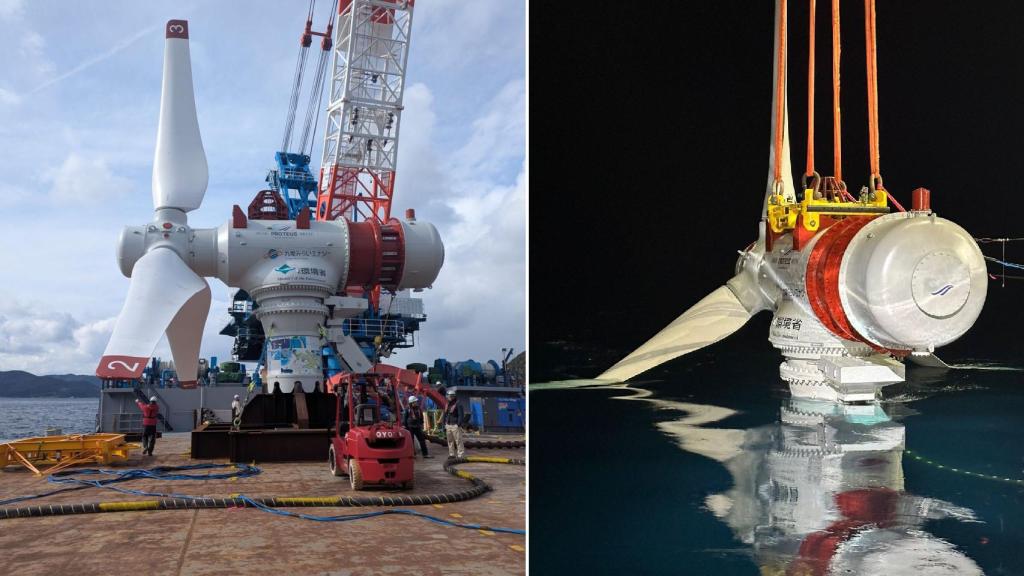 Proceso de instalación de las turbinas mareomotrices de Proteus