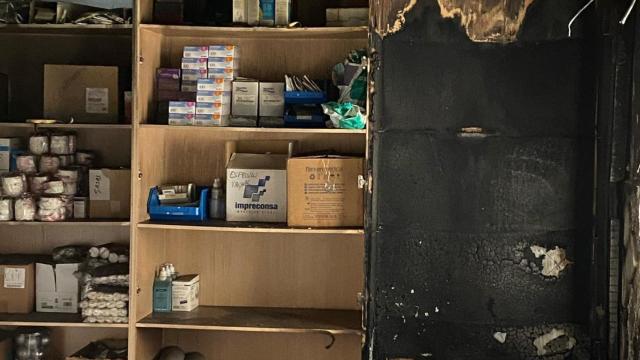 Imagen del lugar en el que se originó el foco del incendio en el centro de salud de Alanís.