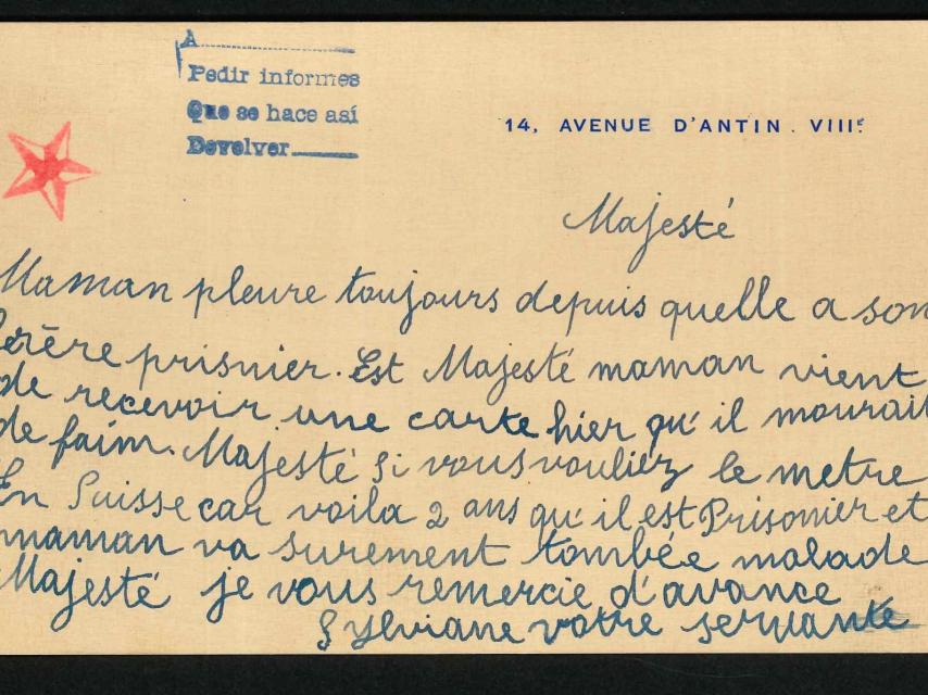 Detalle de una carta enviada al Rey.