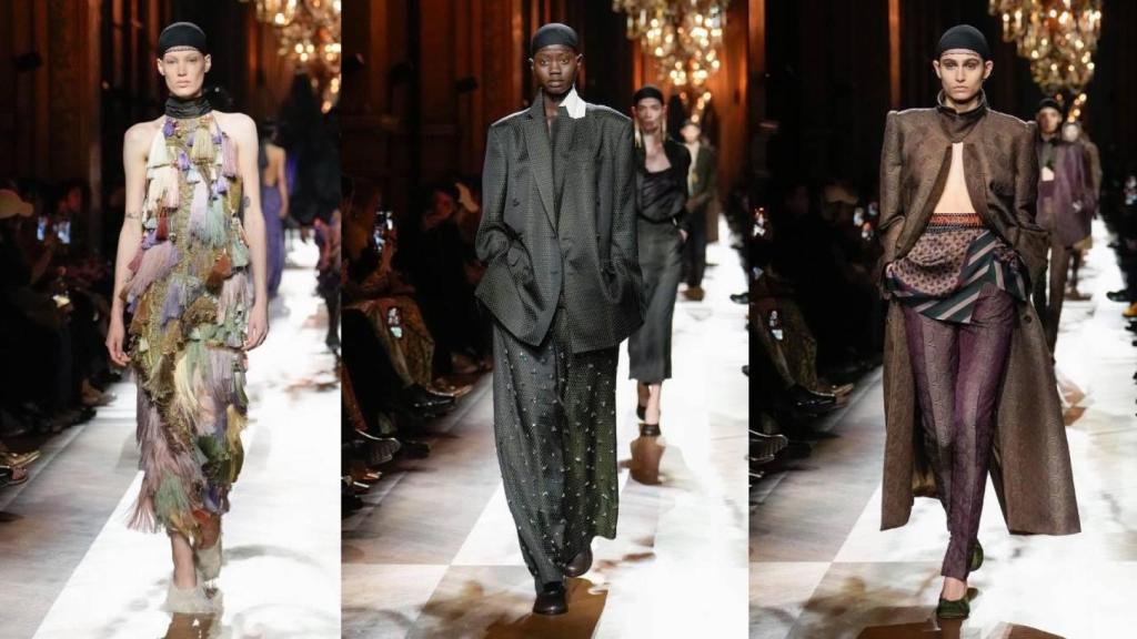 Siluetas del desfile de Dries Van Noten en París.