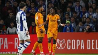 Vinicius, en el partido contra la Real Sociedad en Copa